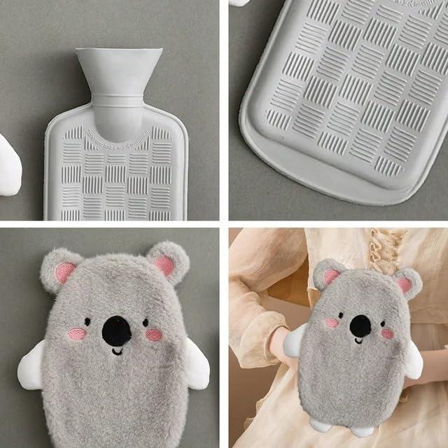 Onprix Onprix 500ml Cute Cartoon Plush Hot Water Bottle Hand Warmers Water Bag with Soft Fur Cover Hand Warmer Filled Explosion-proof Portable Hot Water Bags for Neck, Shoulder Pain and Hand Feet