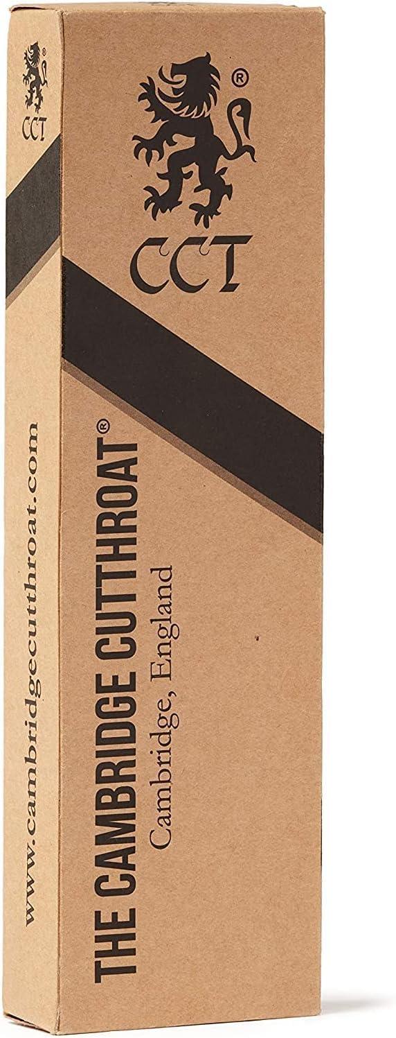 The Cambridge Cutthroat The Cambridge Cutthroat Men\'s Cut Throat Shaving Straight Swing Lock Razor - Travel Pouch and Cotton Kit Bag Included - Perfect Male Grooming Accessory