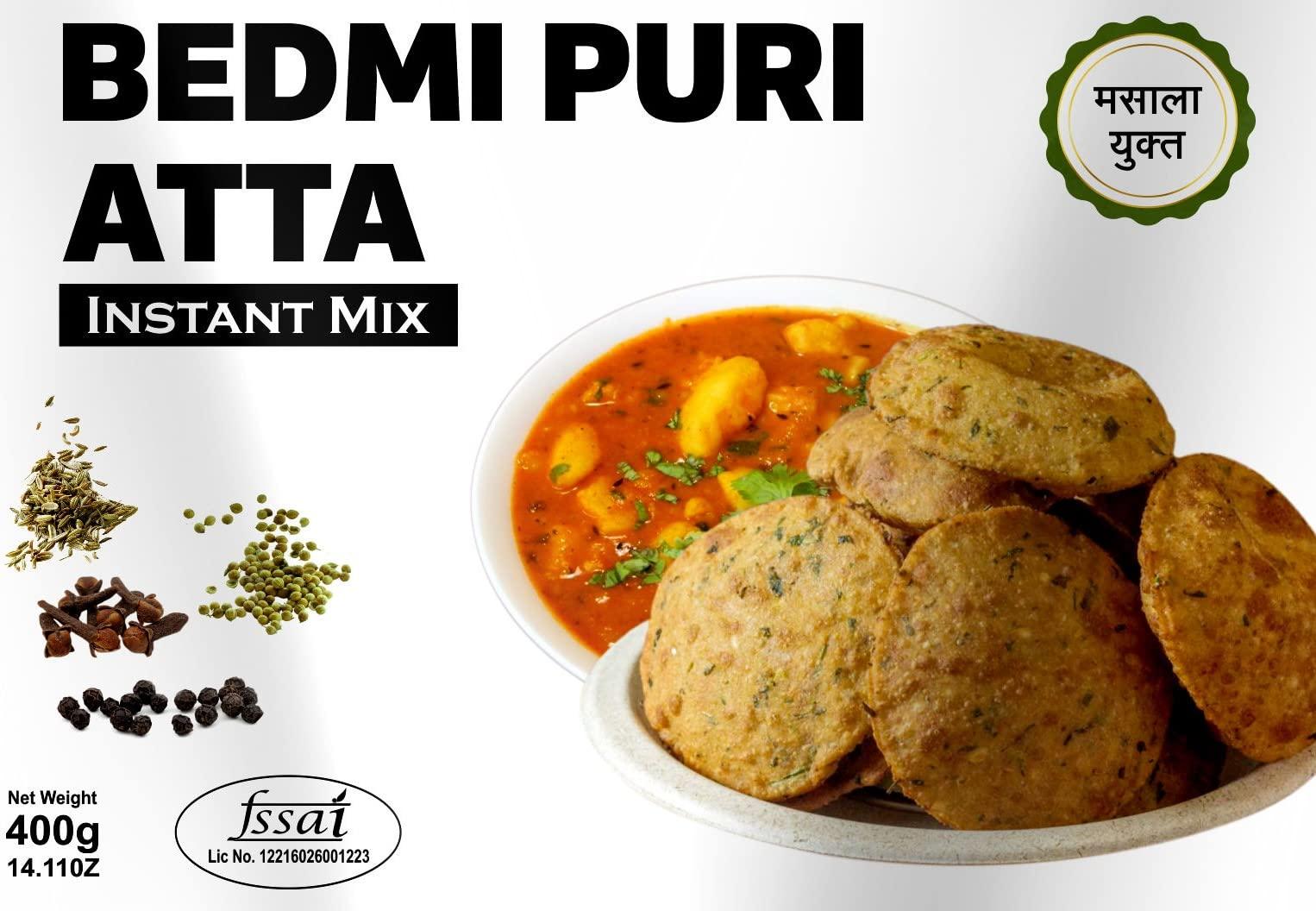 SHIVAS SHIVAS Bedmi Puri Atta | 400 Grams | Traditional Urad Dal & Wheat Flour Mix | Best Atta for Crispy Bedmi Poori, Puffed Pooris & Deep Frying