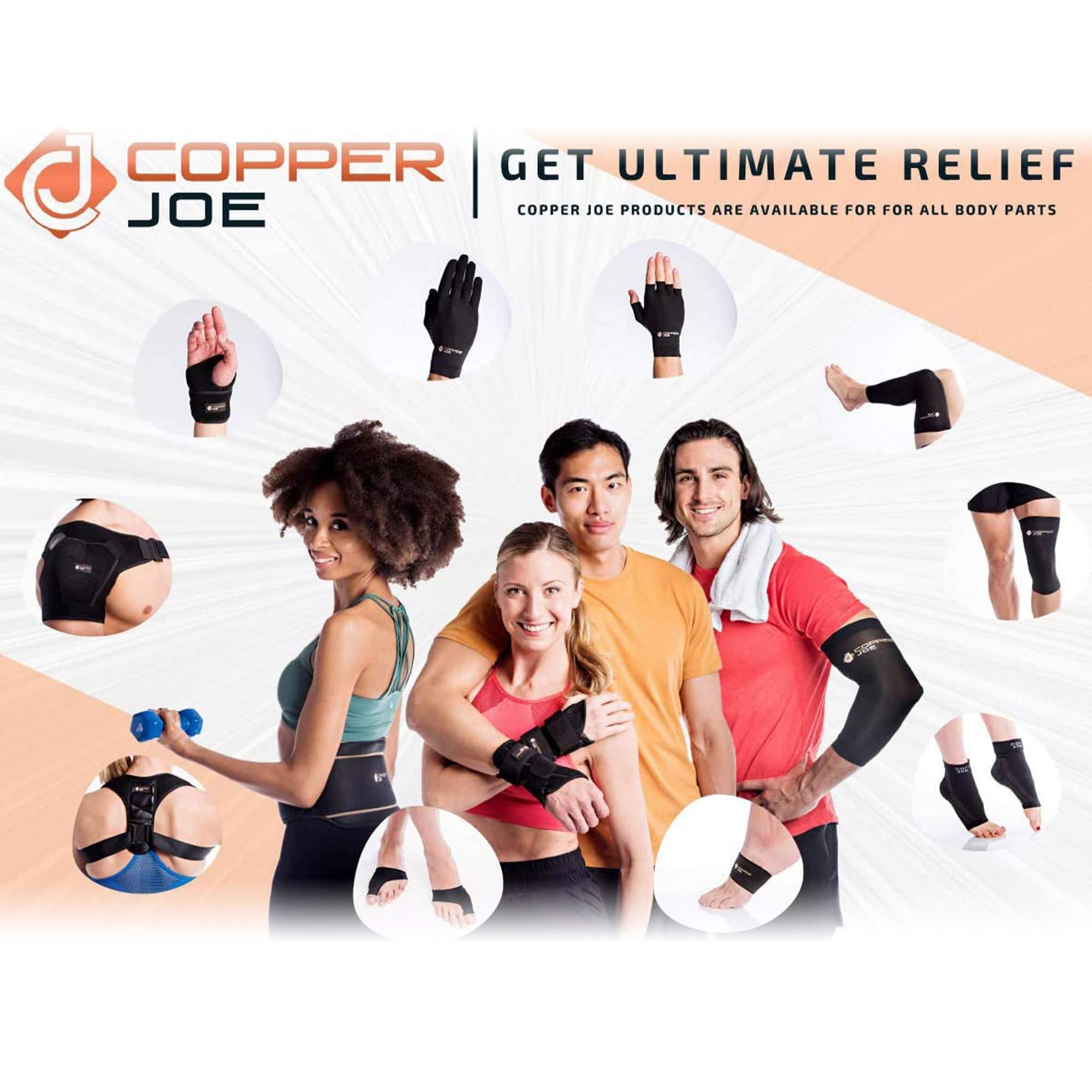 Copper Joe Copper Joe Full Leg Compression Sleeve - Ultimate Copper Infused, Support for Knee, Thigh, Calf, Arthritis, Running and Basketball. Single Leg Pant for Men & Women (X-Large)