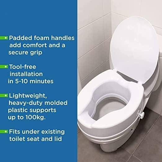 Generic Rewell.Life 6 Inch Toilet Commode Seat Raiser Elevator Extension with lid cover | Universally fits to all | for Handicap, Knee Patients, Old Senior Citizen | Easy to Use, Clean & Install