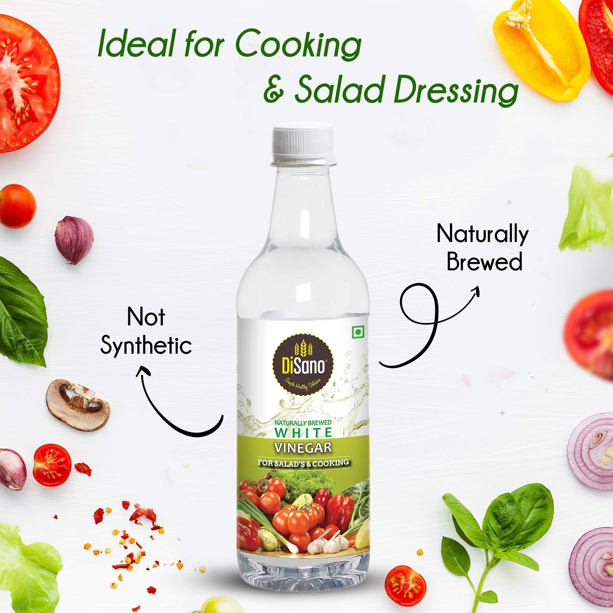 DISANO DiSano Extra Virgin Olive Oil, First Cold Pressed, 250ml Material : vegetarian & DiSano Naturally Brewed White Vinegar Bottle, 500 ml