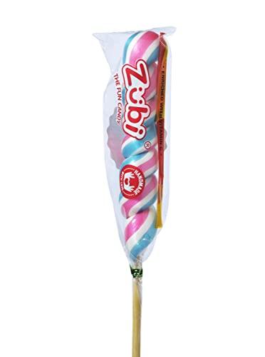 ZUBI THE FUN CANDY Zubi Swirl Stick Lollipops (36 Pcs Per Box) Assorted Fruit Flavour