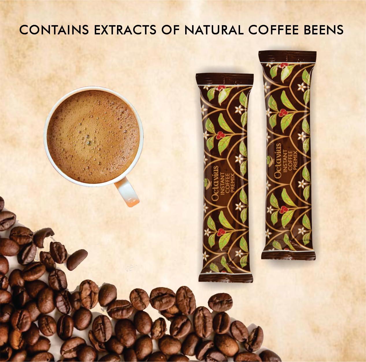 Octavius Octavius | Indian Masala & Coffee 2 in 1 Premix Tea & Coffee -50 Pouches | Economy Pack | Readymade Tea Mix | Ready Tea & Coffee | Premix Tea Powder | Instant Tea | Tea Premix | Economy Pack -(15Gm X 50 Sachets)