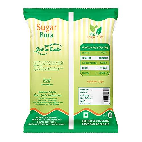 PRO ORGANIC LIFE Pro Organic Life Sugar Bura 3 kG - Powdered Sugar | Boora | Sulphurless Sugar