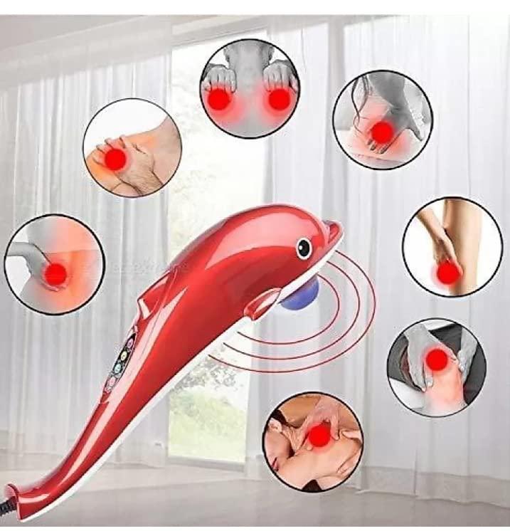 Fish massager Dolphin Fish Handheld Massager Machine with Vibration, Magnetic, Far Infrared Therapy to Aid in Pain and Stress Relief For Men and Women big size power source from directly to Plug in