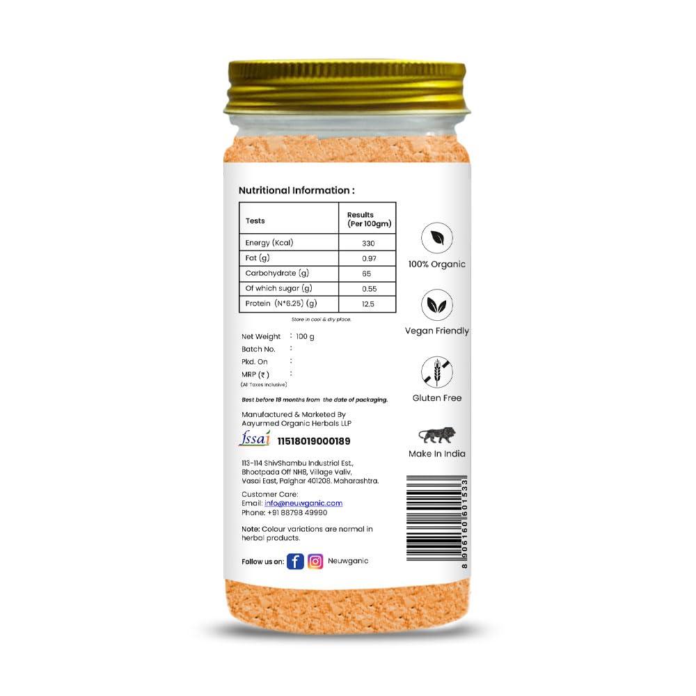 Neuwganic Neuwganic - Organic Manjistha Powder - Indian Madder - Manjistha Powder for Skin Whitening - 100 gm