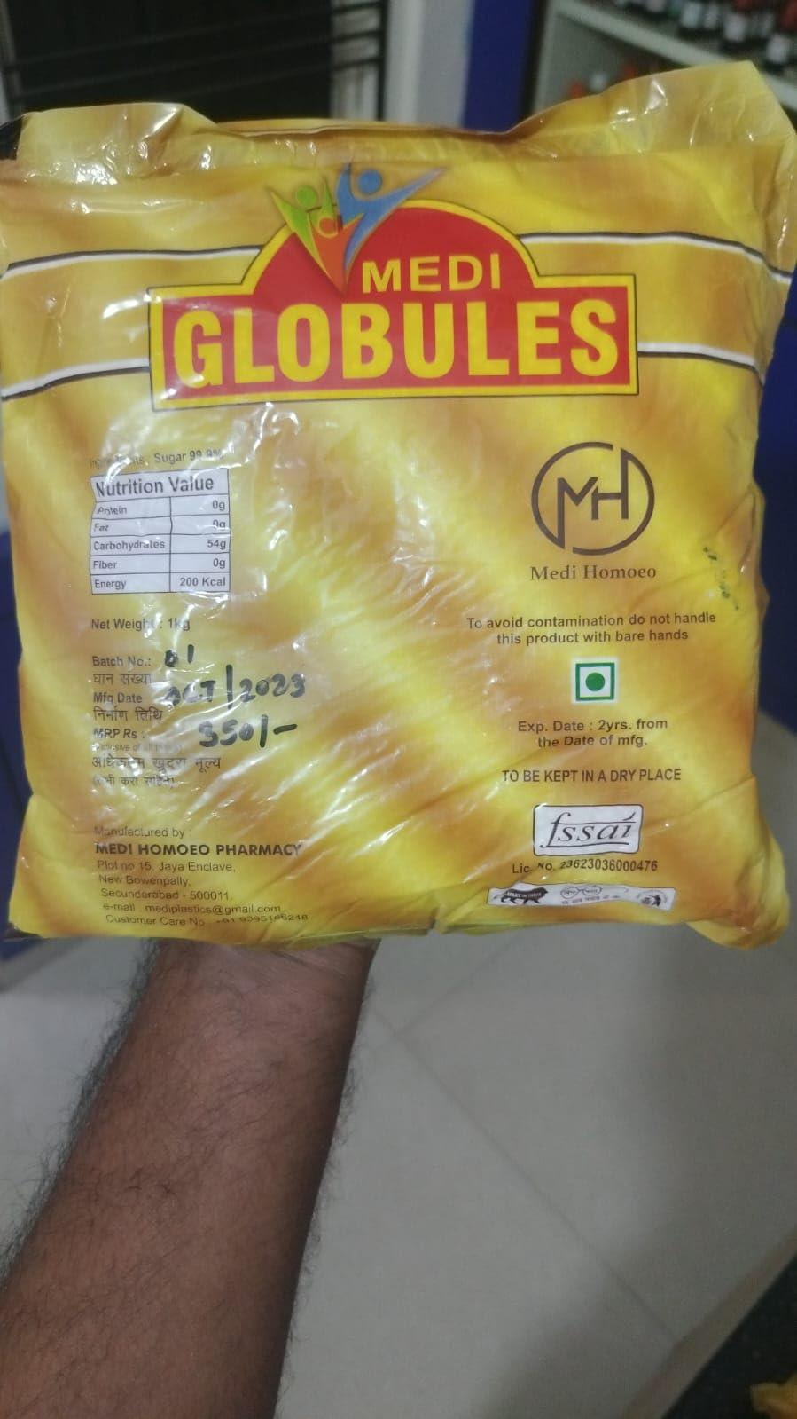 Medi Homoeo Medi Homoeo Sugar Globules Blank Pellets Plain Pills Pack of 1kg - 25 Size Sugar Globules Sulphur Less No For Homeopathic Medicine