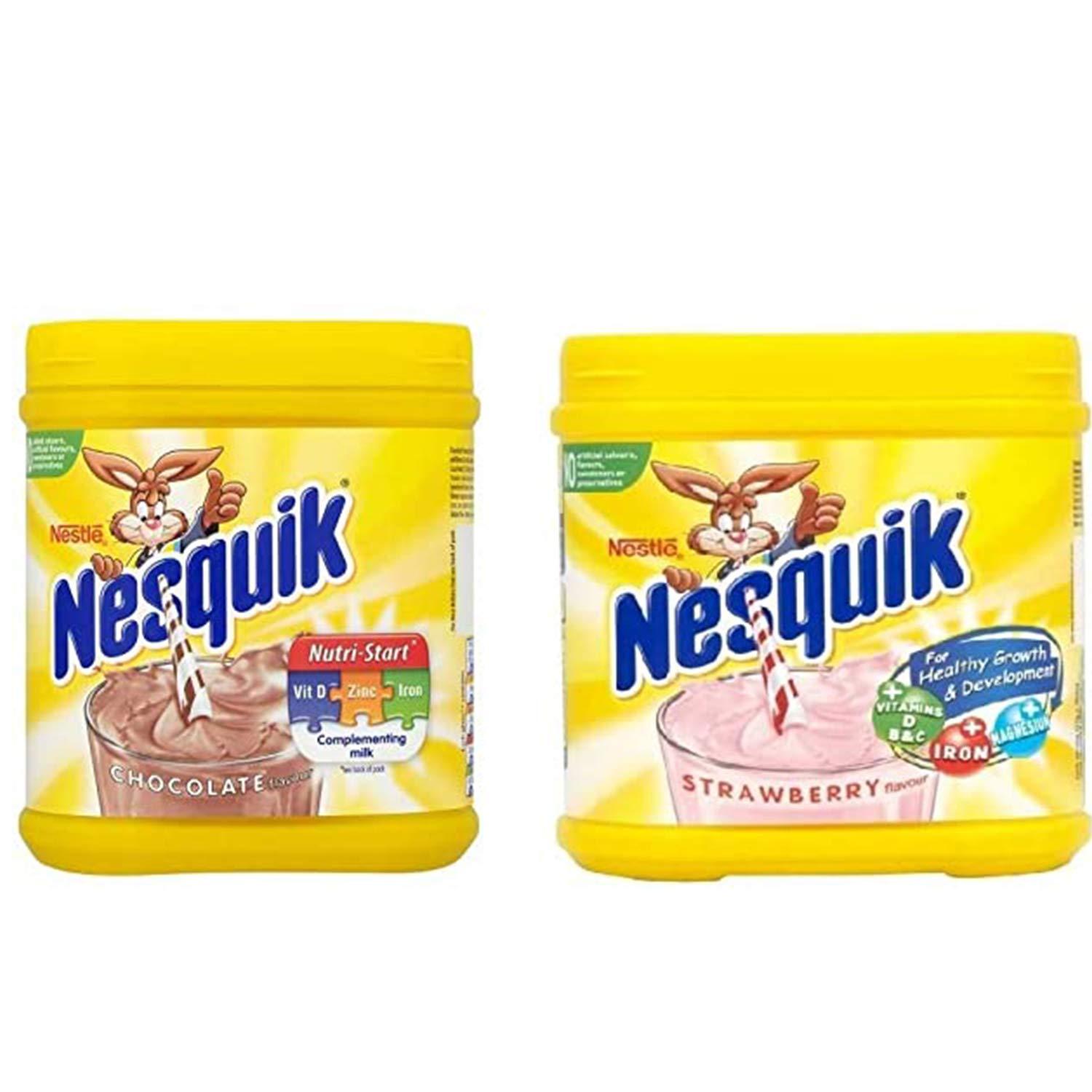 Nestle Nestle Nesquik Strawberry & Chocolate Flavour Milkshake Mix, Variety Pack, 600 g