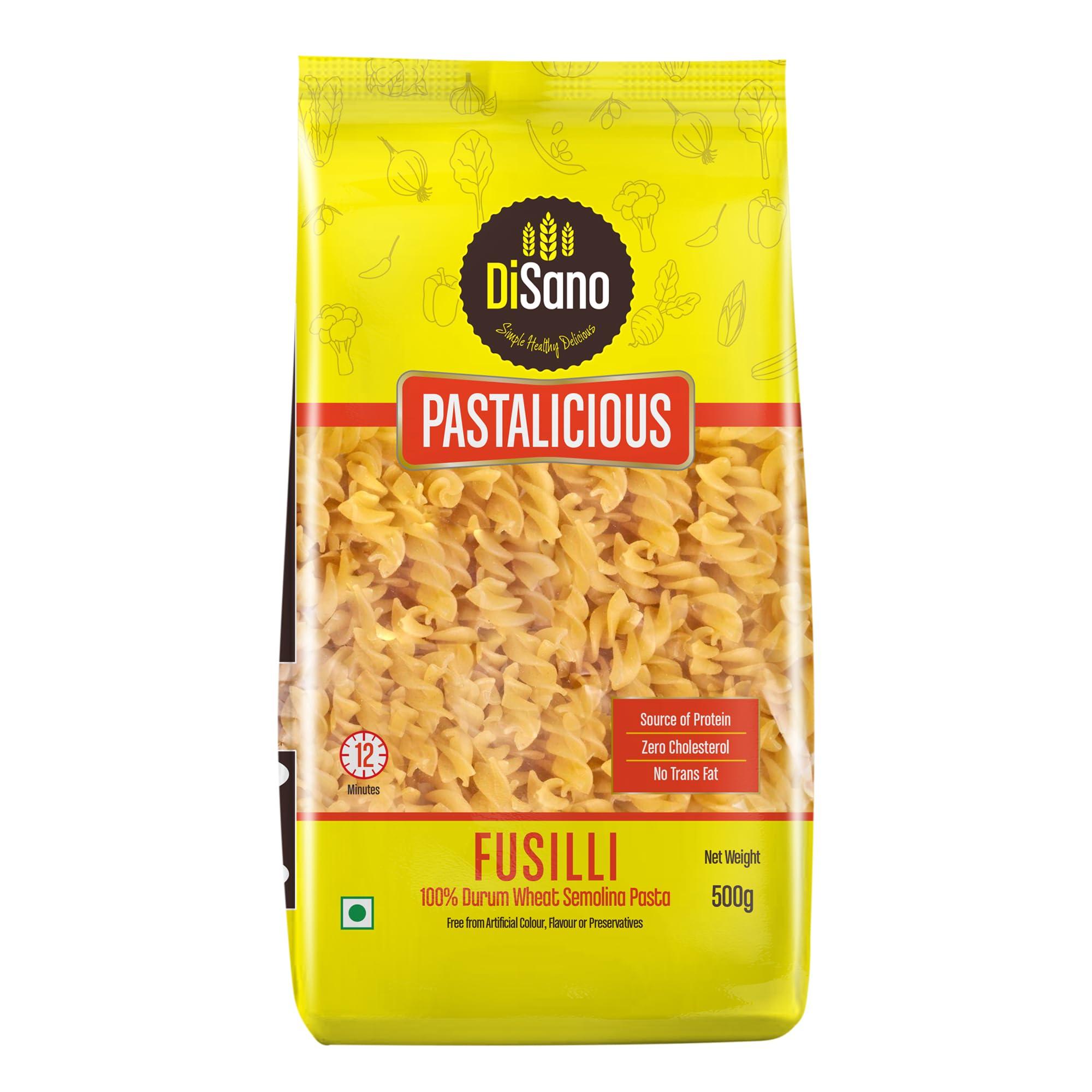 DISANO DiSano Pastalicious 100% Durum Wheat Fusilli Pasta, 500g & DiSano Pastalicious 100% Durum Wheat Macroni Pasta, Elbow, 500g
