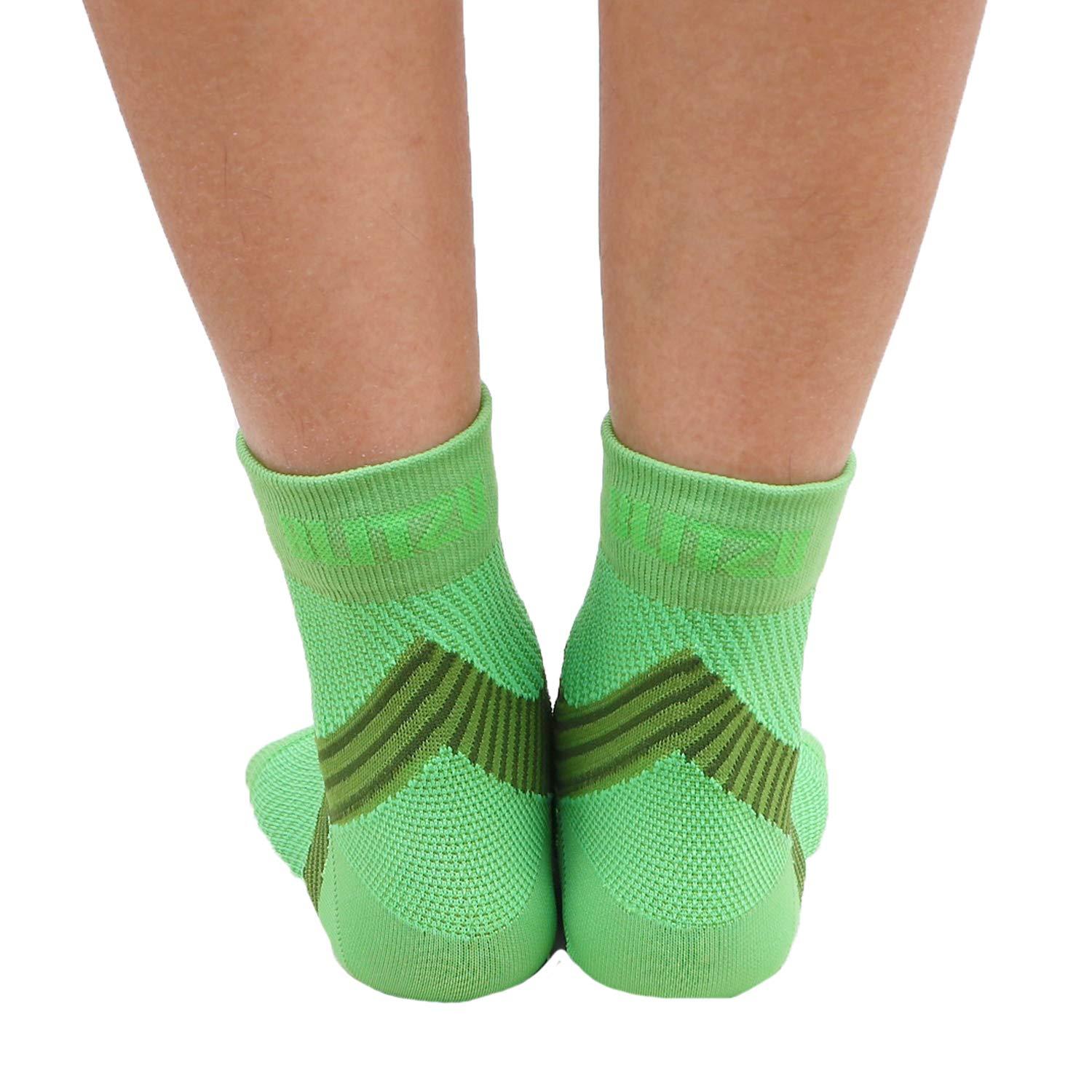 BLITZU Plantar Fasciitis Sock Leg & Foot Supports Planters Faciatias Heel Support Compression Foot Sleeves Toeless Compression Socks Swollen Ankles and Feet Treatment Nano Socks for Women Green S-M