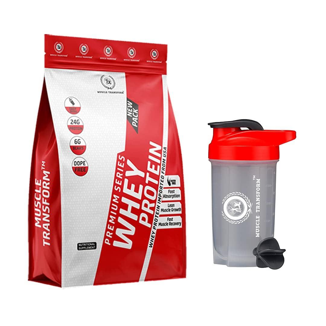 MUSCLE TRANSFORM Muscle Transform 100% Hyper Whey Protein, 24g High Protein, 6g BCAA, 6g EAA | Muscle Building Premium Whey | Sports Drink for Recovery & Muscle Growth | Men & Women [1kg, Kesar Pista] Free Gym Shaker