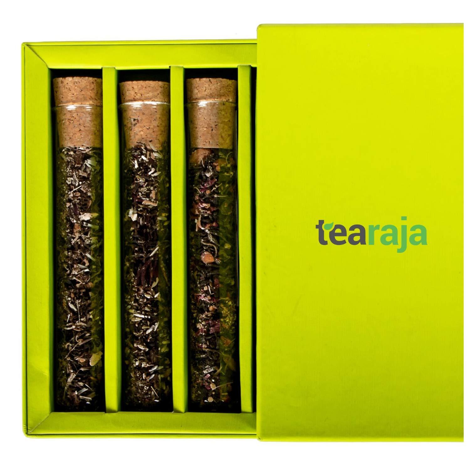 Tearaja Tearaja AURORA Green Tea Gift Box | 10 Test Tubes with Speciality Tea | Herbal Tea Gift | Corporate Gift | Tea Gift | Herbal Tea Gift Pack | New Year Gift | Gifts for Employees | Valentine's Day Gift