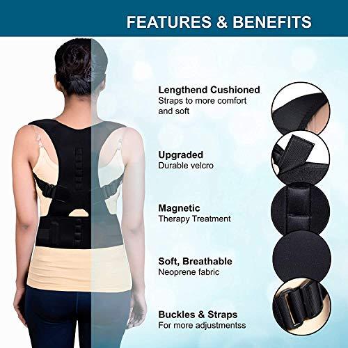 Wonder Care Wonder Care Magnetic Back Taylor Brace Posture Corrector Therapy Shoulder Spinal Support Belt for Back Support Relief for Men and Women (40"-50")