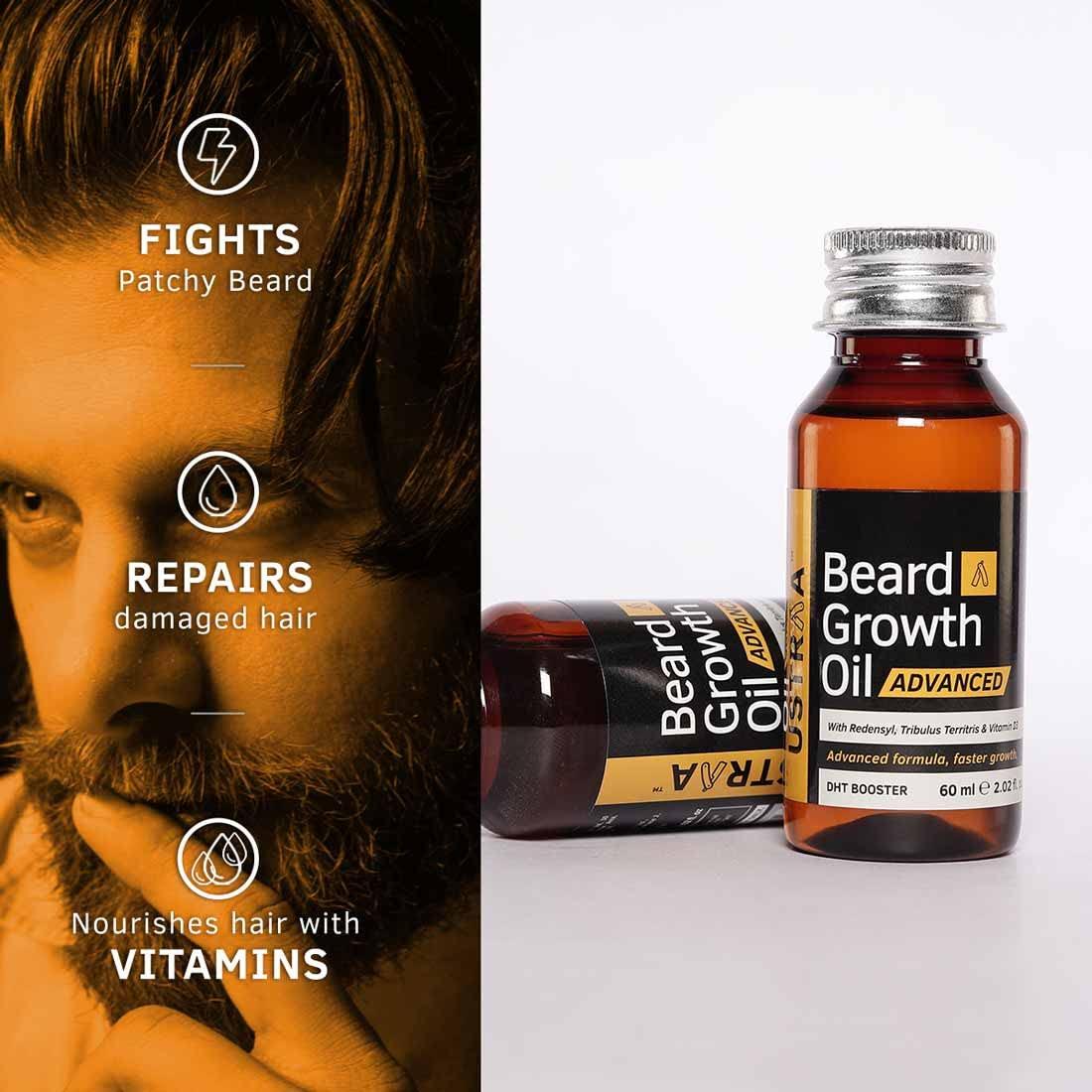 Ustraa Ustraa Beard Growth Oil Advanced-60Ml-Lab Tested To Increase Beard Growth Rate By 40%,One Of Best Beard Growth Oil Patchy Beard Issues, Redensyl & Dht Booster,No Sulphates,No Mineral Oil