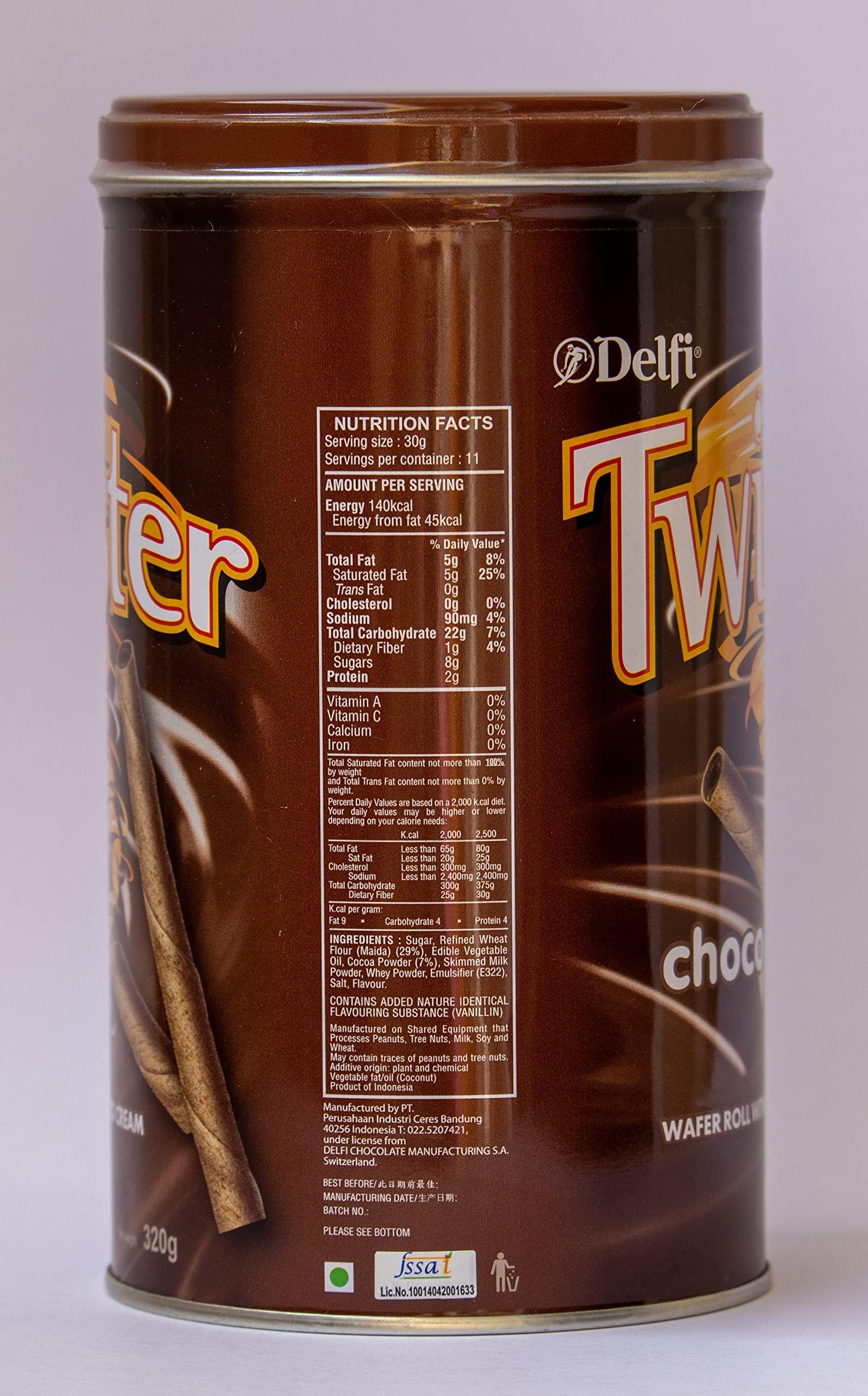 Delfi Delfi Twister Choco Wafer Rolls- (Net Quantity 320g)