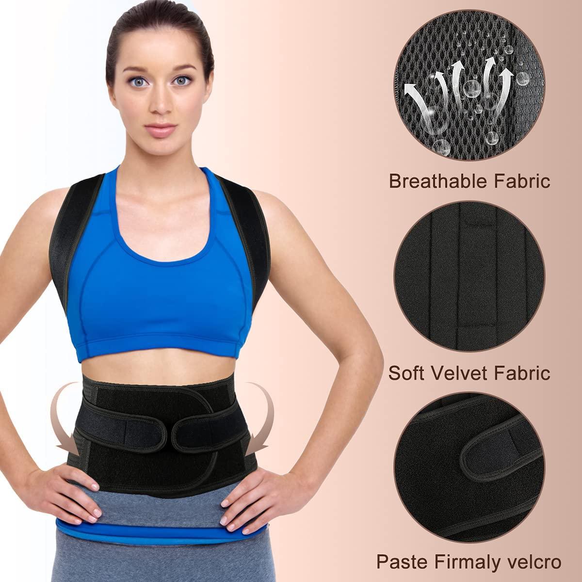 ELEBAE ELEBAE Unisex - Lumbar Support Plus Size Back Support Medical Double New Fully Adjustable Back Brace for Posture Correction and Back Pain Support (X-LARGE)
