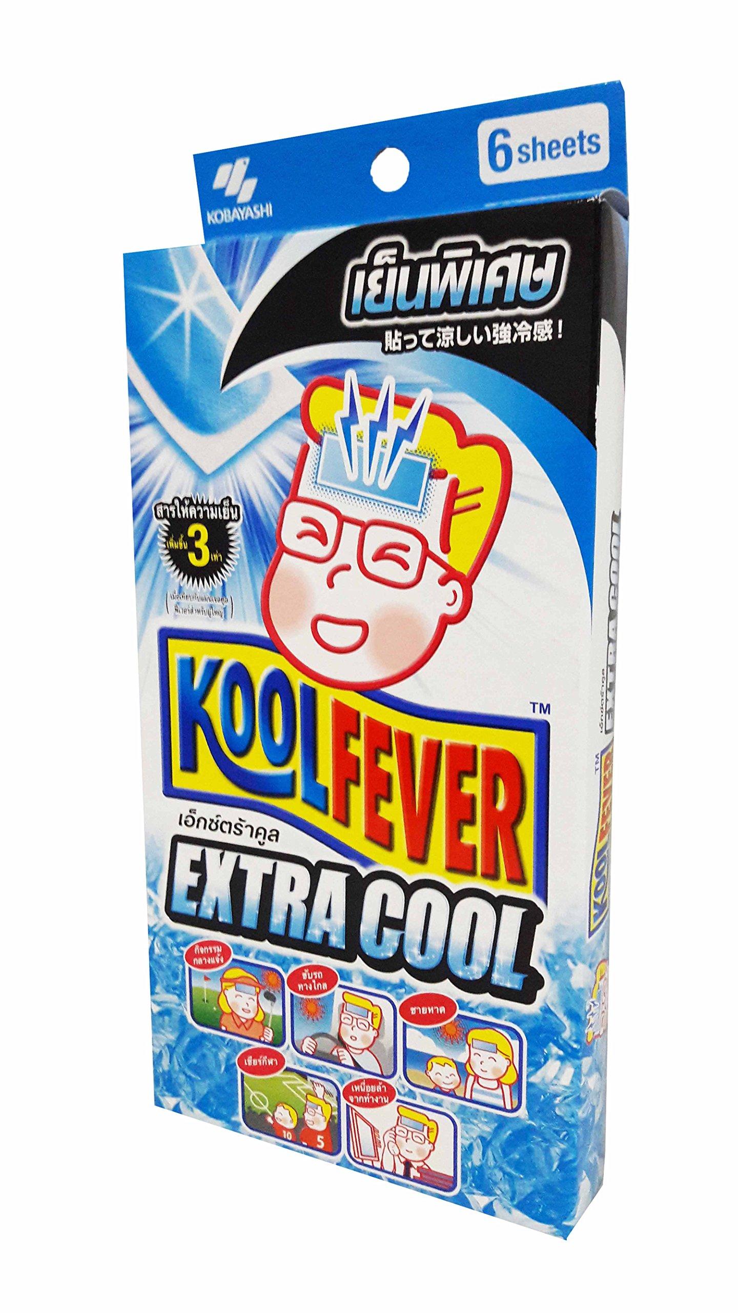 Kool fever Kool Fever, 2 Boxes of Kool Fever Extra Cool, Cooling Fever Patch, Super-Strong Cooling Effect Suitable When Feeling Hot. (Size : 50 Mm X 130 Mm/Sheet.), (6 Sheets/Box)