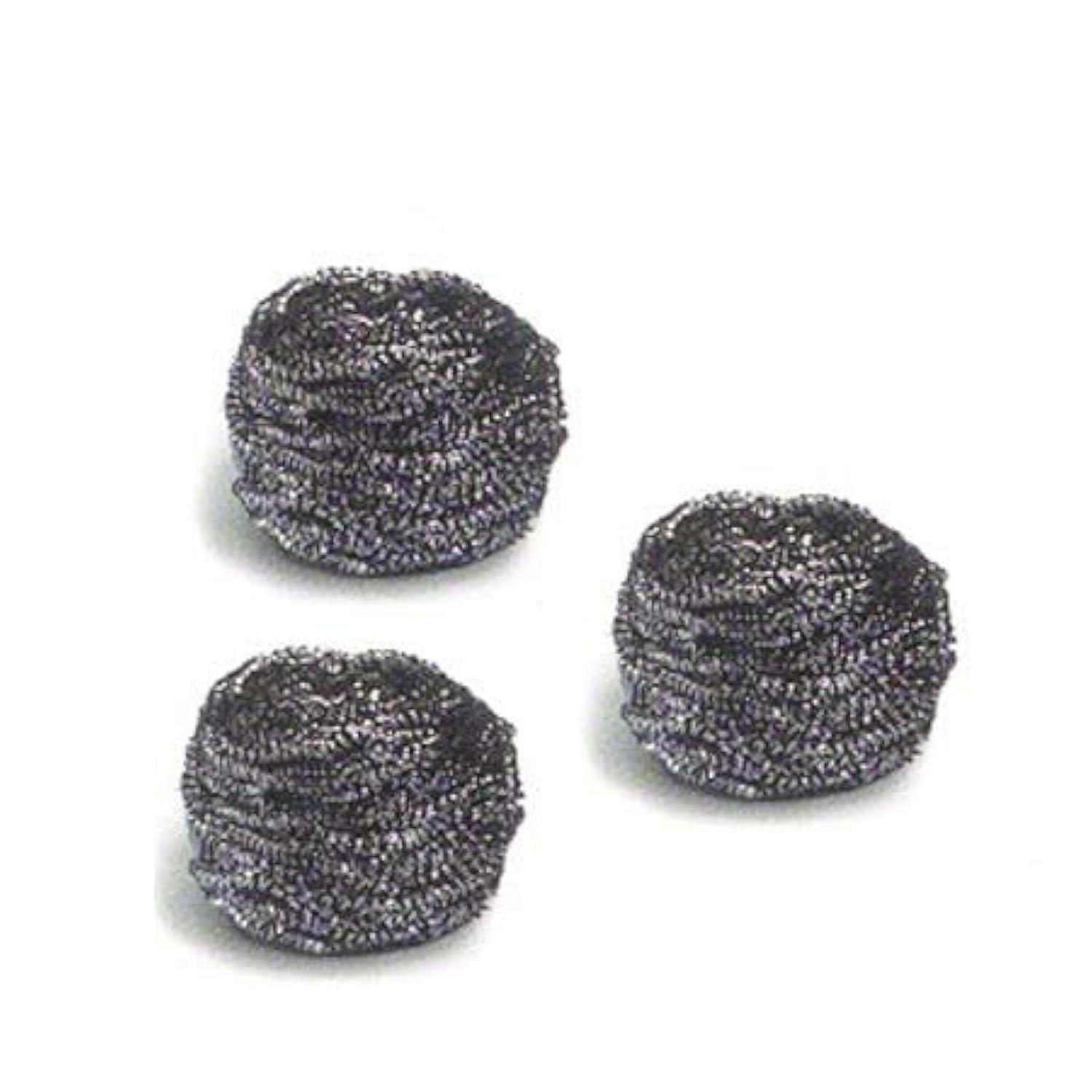 NOHUNT Nohunt Stainless Steel Dishwashing Scrubber Bartan Juna Scrub (Gray, 3-Pieces)