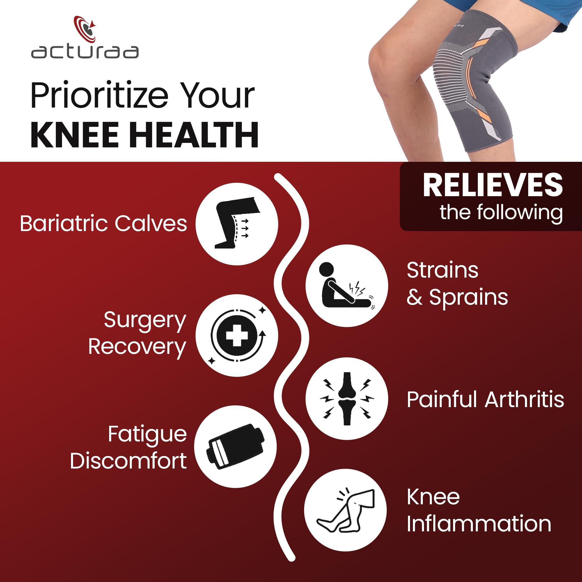 acturaa acturaa Nylon Xxxl Knee Cap For Women & Men|Xxxl Knee Support|3Xl Knee Cap |Knee Cap For Obese Women & Men|Xxxl Knee Band-1 Piece