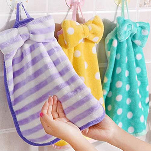 HEALLILY HEALLILY 6PCS Soft Hanging Hand Towel for Bathroom Kitchen with Hanging Loop Super Soft Absorbent Machine Washable Quick Dry Random Color