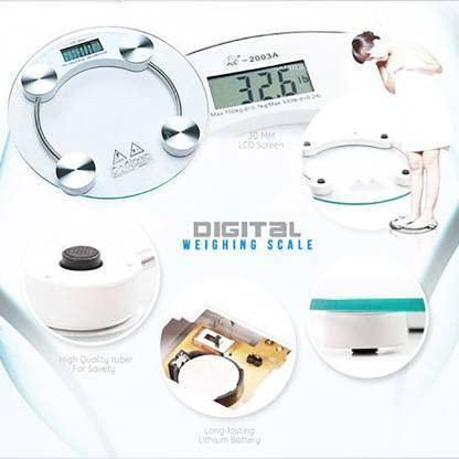 MCP Healthcare MCP Healthcare Digital Round Electronic Glass Weight Machine For Personal Weighing Scale Transparent LED Display Balance Weighing Scale