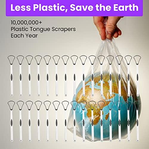 KN FLAX [2 pack] KN FLAX Tongue Scrapper Reduce Bad Breath, Maintains Oral Care, 100% BPA Free Metal Tongue Scraper Cleaner, Tongue Cleaner for Adults and Kids, Easy to Use with Non-Synthetic Handle