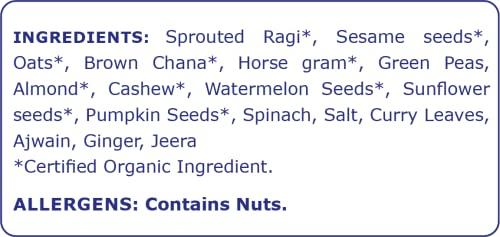 Happy Tumms Happy Tumms Millet Health Mix with Sesame Seeds | Multi Millet Health Mix Powder for Kids | Millet Health Mix Powder for Adults Organic | Natural Ingredients | Sprouted Ragi, Sesame Seeds and Curry Leaves for Calcium | 800 g