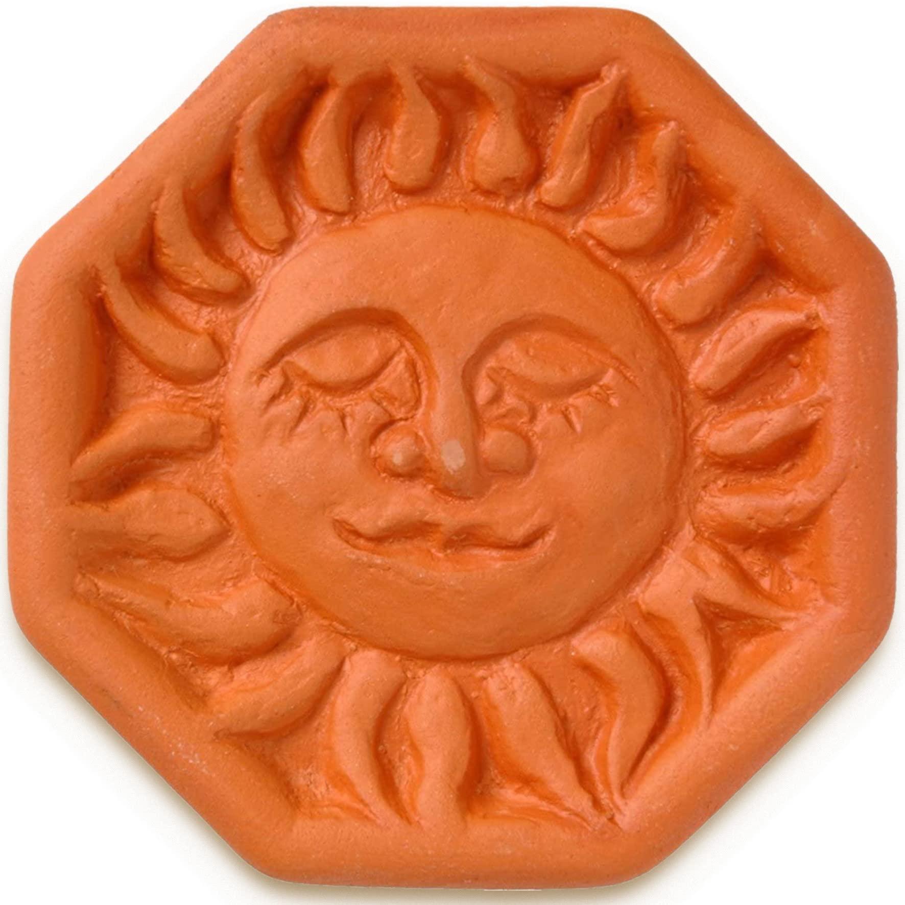 JBK Pottery Terra Cotta Brown Sugar Saver, Food-Safe Sugar Preserver for Long-Term Use, Brown Sugar Softener for Cookies, Dried Fruits, & Marshmallows, Sun Design - JBK Pottery