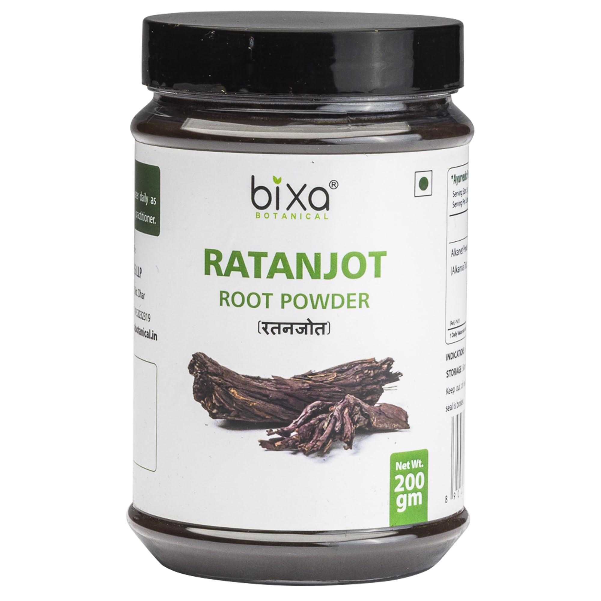 Bixa Botanical Ratanjot Root Powder - 200 Gm,Pack of 1 | For Skin and Hair Care (Alkanet Root/Arnebia Nobilis), Supports Natural Food Coloring Agent