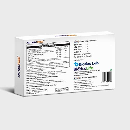 BIOTICSLIFE BIOTICSLIFE Arthrofree Tablets for Joint Pain. Pack of 30
