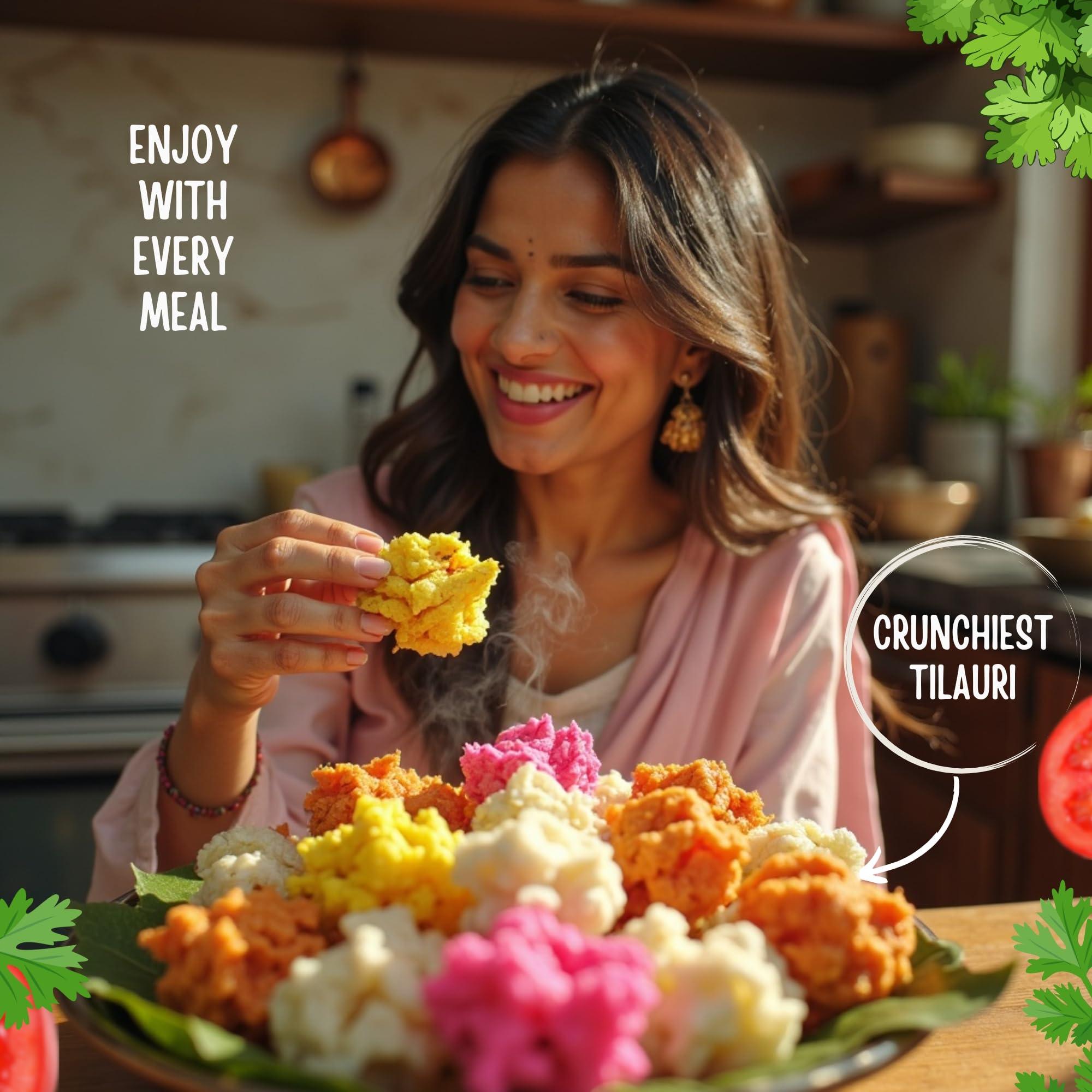 Savita Kitchen - The Taste of Bihar Savita Kitchen - The Taste of Bihar Mix Colour Tilori Papad By Savita Kitchen|Crispy, Crunchy & Tasty Colorful Chawal Papad|Bihari Rice Tilori Papad With Ingredients Alternate Of Snacks (600 G)