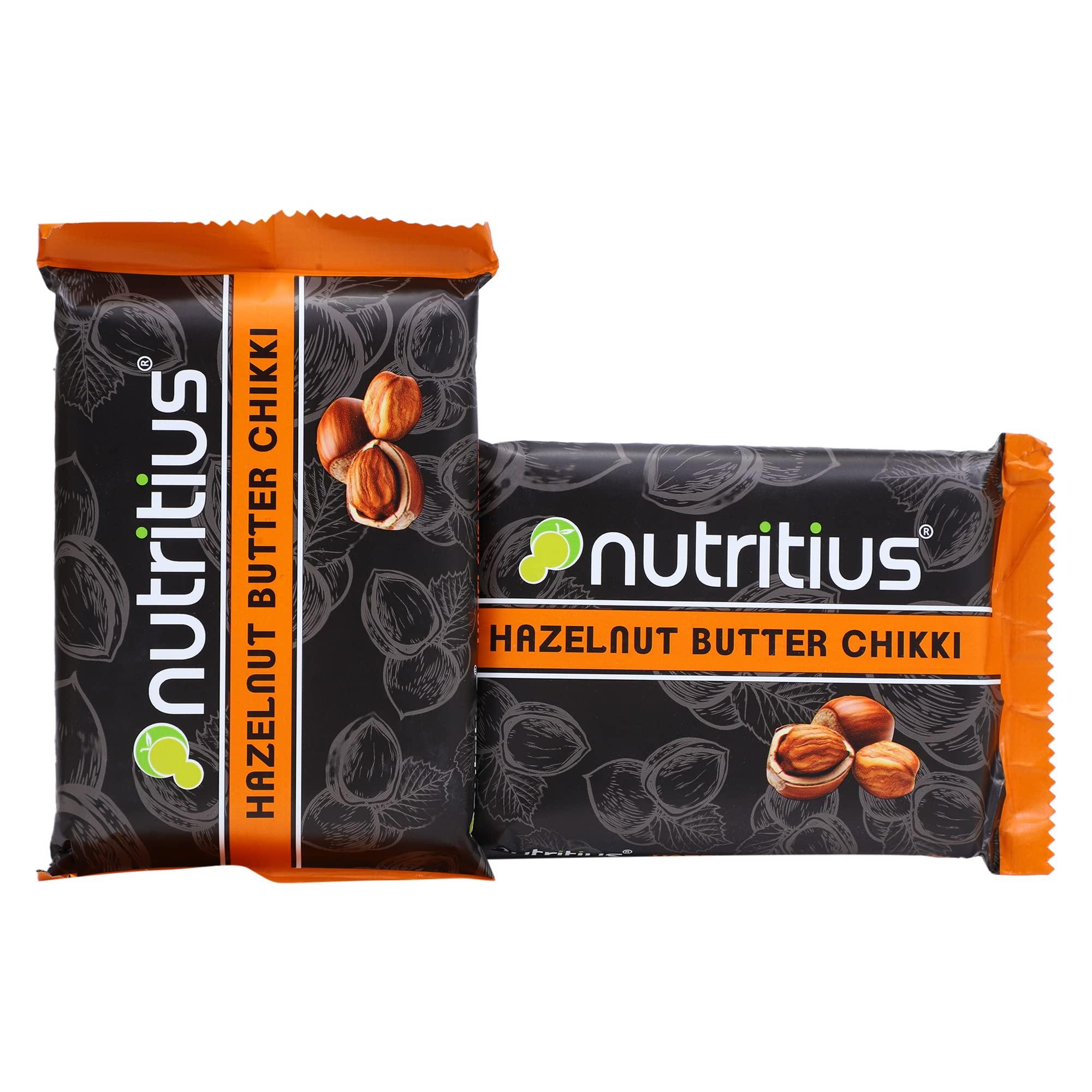 Nutritius Nutritius Hazelnut Butter Chikki, 125 grams (Pack Of 10) - Family Pack