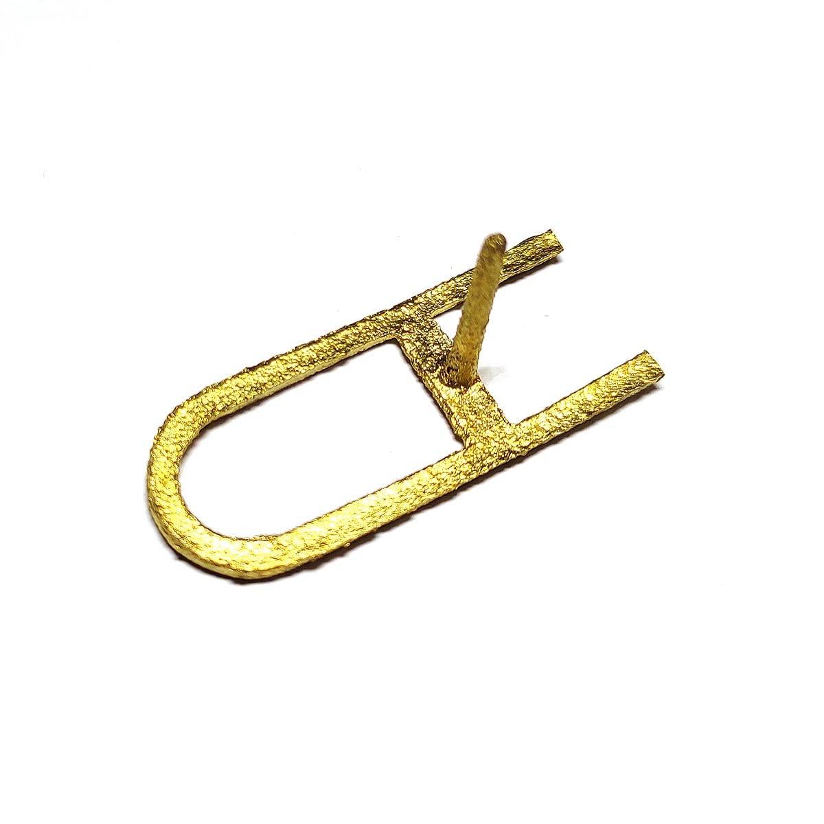 REAL SEED Real Seed Vishnu Tilak Stamp U Letter Shape Tika, Brass U Shaped Vaishnav Tilak, Teeka Applicator Tool, Hindu Puja Item