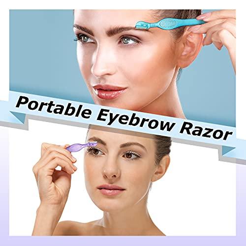 Honoson Lip Razor for Women Portable Face Razors for Women Facial Hair Razor Women's Shaving Hair Removal Tool Dermaplaning Tool Eyebrow Hair Trimmer with Safety Cap for Makeup Face Care, 4 Colors (16)