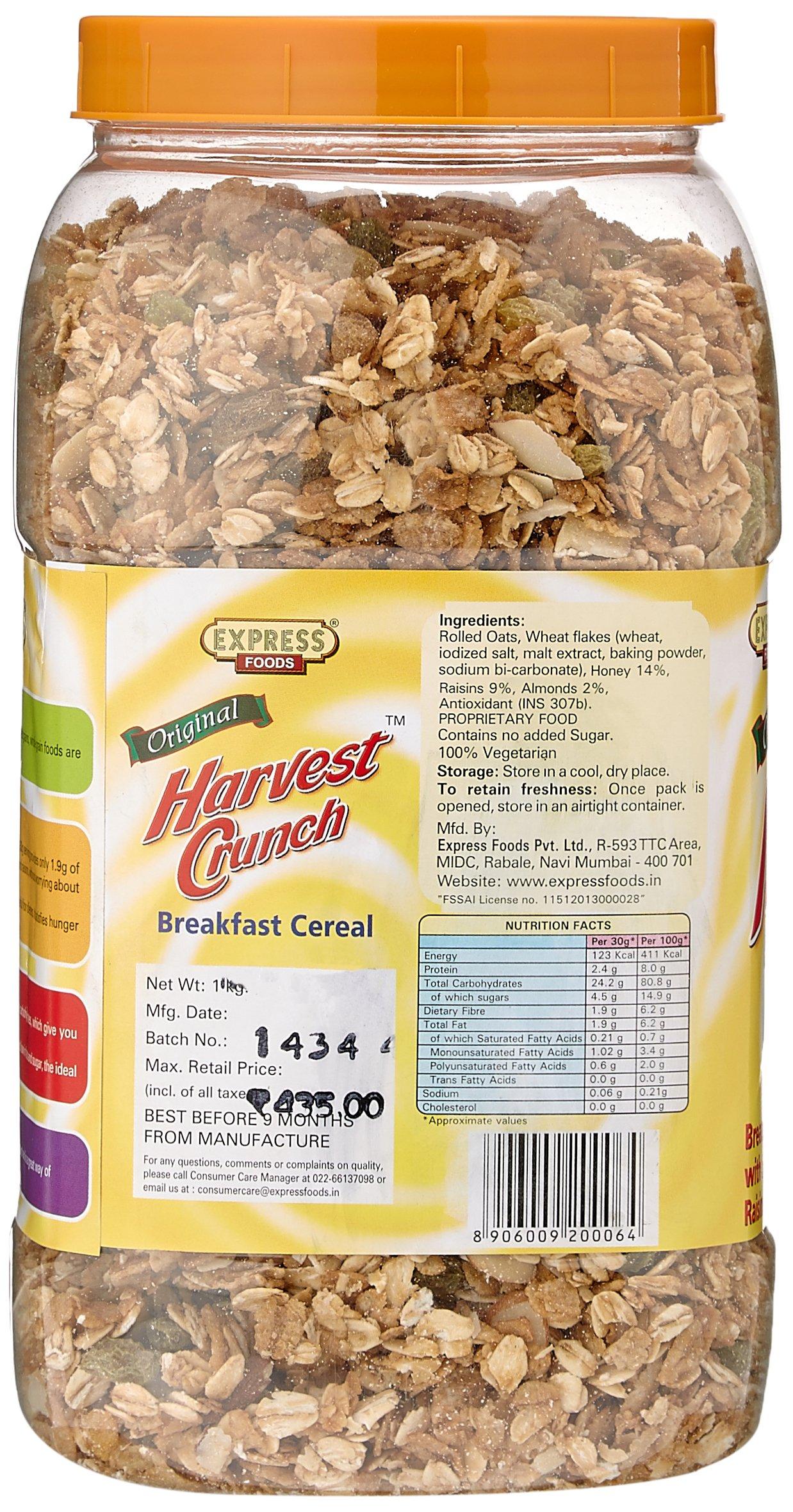 Express Foods Express Foods Harvest Crunch Breakfast Cereal, No Added Sugar Jar, 1kg