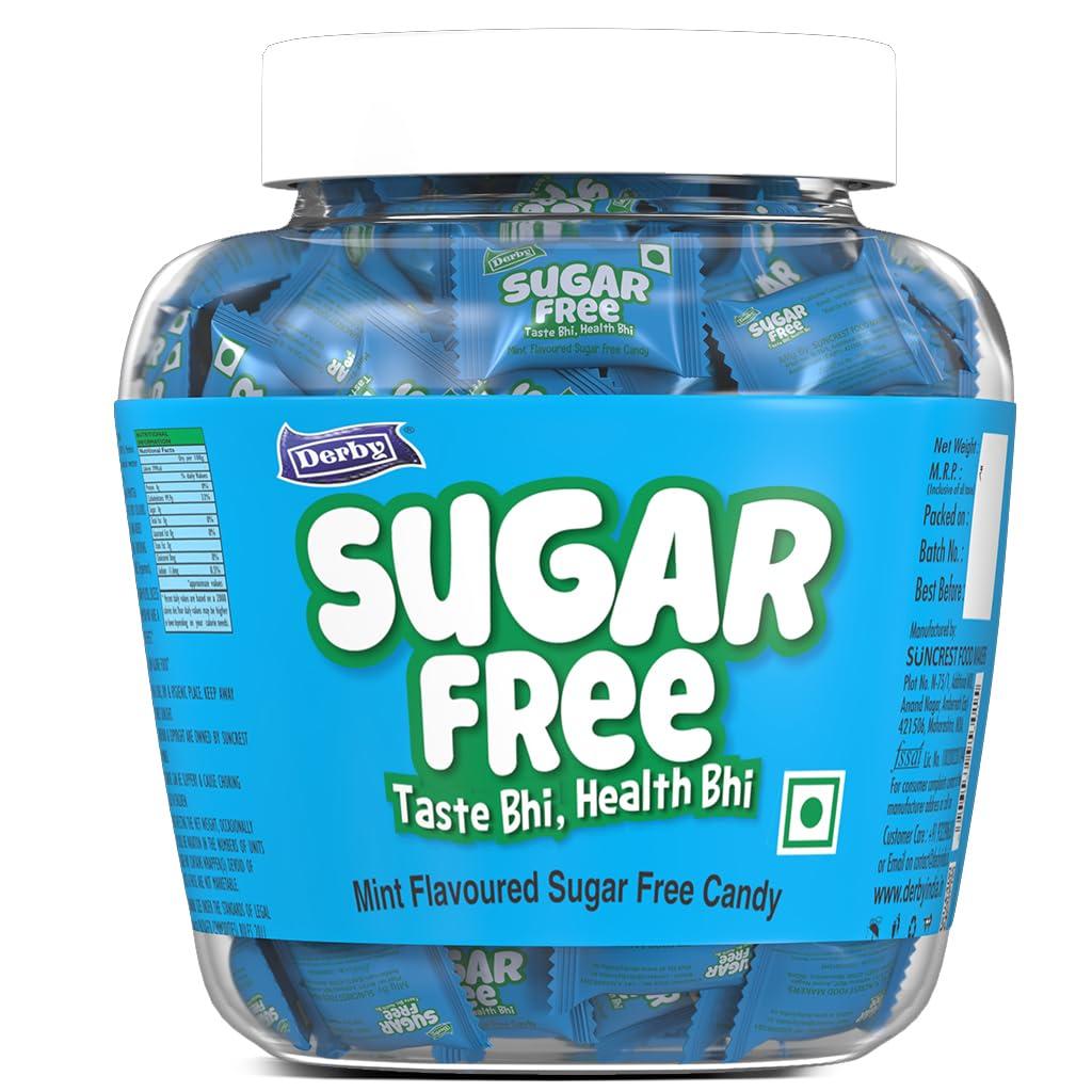 Derby Derby Sugar-Free Mint Candy Jar (100pcs) & VitaCin Poly (100pcs) / Suitable for All/Enriched with Vitamin C/No Sugar Candy. / Combo Pack of 2 / 650Gms