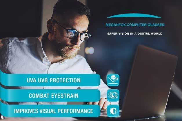 Aferelle Meganfox | Zero Power Bluecut & Antiglare Computer Eyeglasses For Men and Women | Full Rim Rectangle| CR Lens | TR90 Frame | | Medium (Matt Light Turquoise)