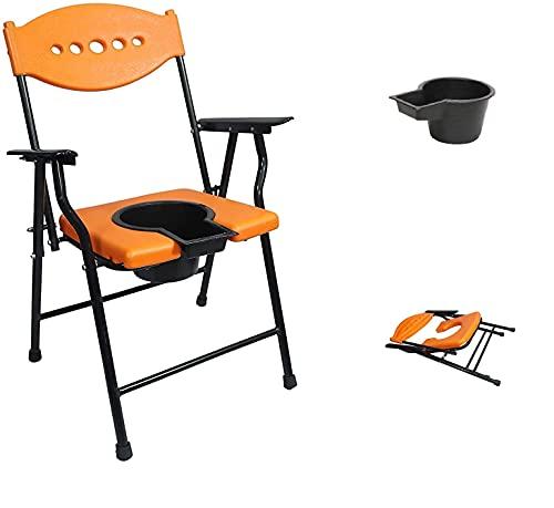 MUBBA MUBBA Shower Chair cum Commode for Indian Toilet seat and Bedside comode (Orange)
