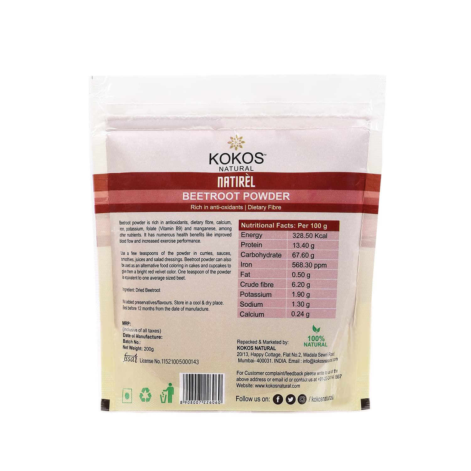 Kokos Natural Kokos Natural - Quinoa Flour, 500 g - Beetroot Powder, 200g - Total 700 Gm