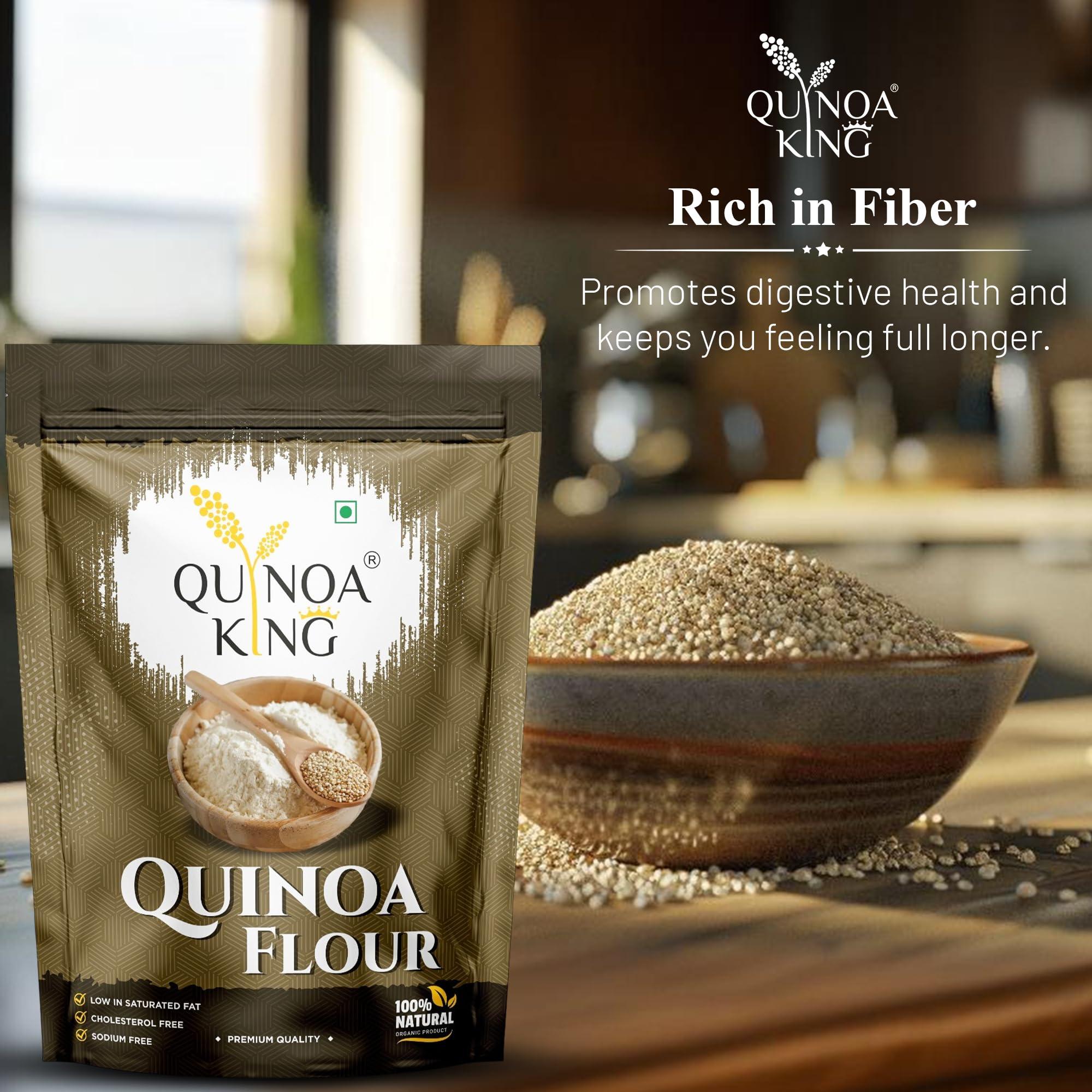 QUINOA KING QUINOA KING Quinoa Flour 5kg ((5Packs Of 1kg)- Gluten Free Atta | 100% Wholegrain | High Fibre Quinoa Atta