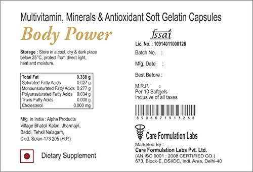 ALPHA PRODUCTS BODY POWER Multivitamin, Multimineral & Antioxidant Softgel Capsules (Pack of 10 Strips)