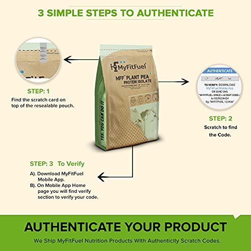 MyFitFuel MyFitFuel Clean Plant Pea Protein Isolate (26.3g Protein, 4.7g BCAA, 10.2g EAA) |Easy to Digest | Vegan Plant Protein Powder [500g, 14 Servings, (Chocolate Delight Swirl)]