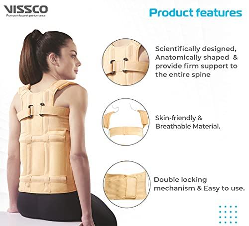 Vissco Vissco Dorso Lumbar Spinal Brace (Taylor Brace), Back Support for Stability & Immobilisation, Post Spine Surgery - Large (Beige)