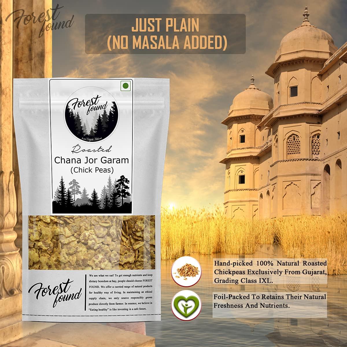 FOREST FOUND Forest Found Gluten Free Low Fat Black Chana JOR Garam Namkeen Snacks for Diet (900 Gram) | Made by Vacuum Roasted Technology, Healthy Gujarati Snack, No Salt and No Masala