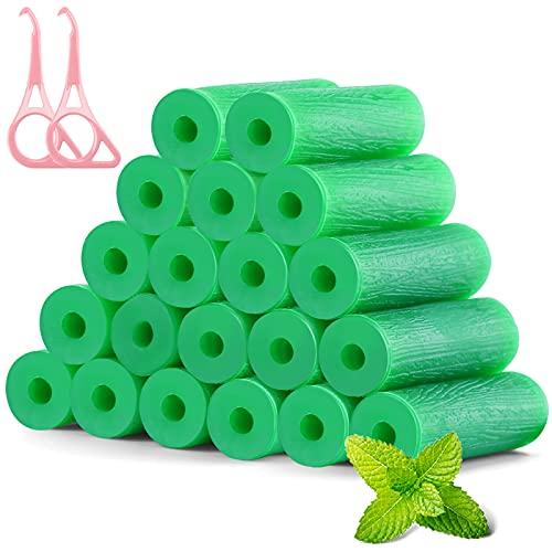 melonsun Aligner Chewies for Invisalign Aligners Mint Scented (20 Pcs Green) and Aligner Removal Tool (2 Pcs Pink)