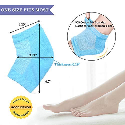 JUMPOW Moisturizing Socks, Moisturizing/Gel Heel Socks for Dry Cracked Heels, Open Toe Socks, Ventilate Gel Spa Socks to Heal and Treat Dry, Gel Lining Infused with Vitamins