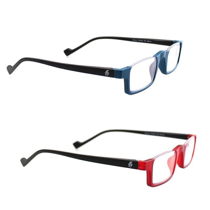 ESPERTO READERS ESPERTO READERS Roady Reading Glasses With Blue Cut Lens For Men & Women in Combo Pack +1.00 To +3.00 Power (Blue & Red Color) (+1.00)