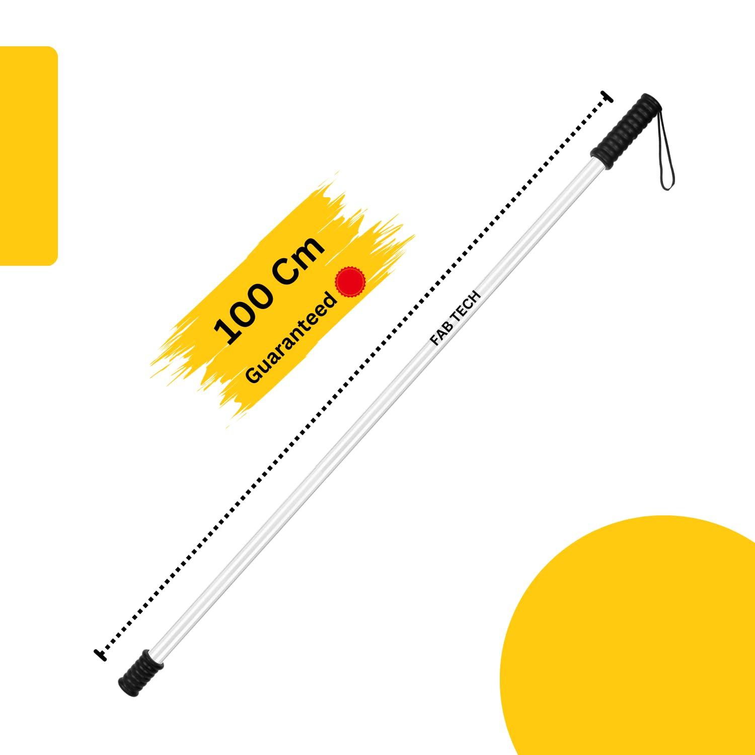 FAB TECH FAB TECH Polycarbonate Safety Stick (Pack of 5) High Impact Resistance, Durable, Light Weight, Scratch Proof, Anti Slip Bottom Security Stick/Fiber Rule/Fibre Stick/Police Fiber Stick/Walking Cane