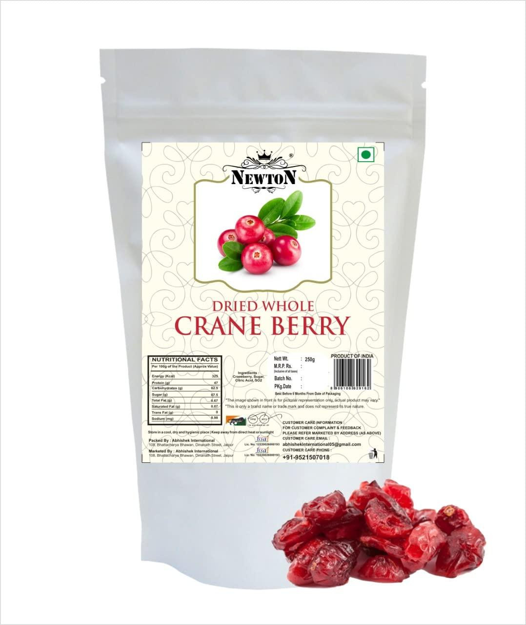 NEWTON NEWTON DRIED WHOLE CRANE BERRY (Pack of 250 gram)